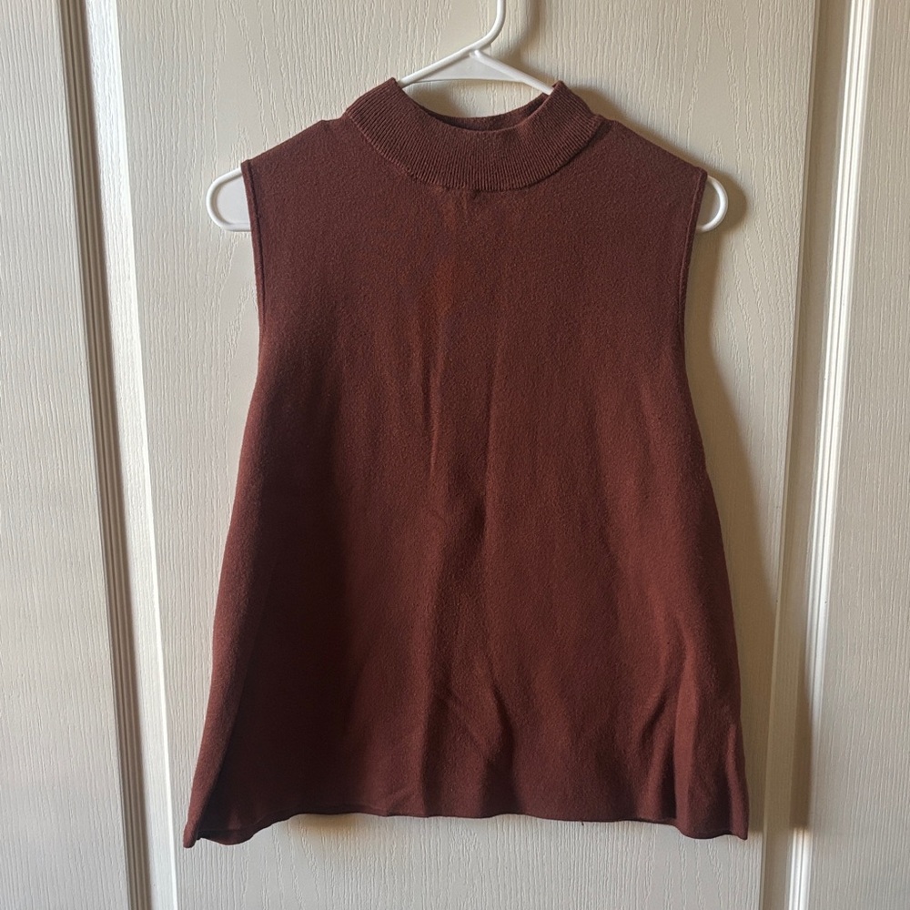 Abbott Elementary Rust Colored Knit Sleeveless Sweater